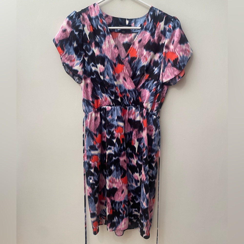 Banana Republic Pink and Blue Satin Mini Dress